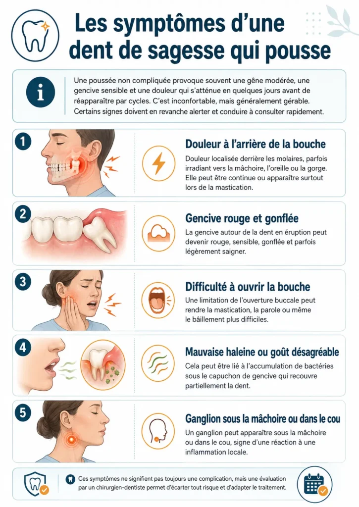 symptômes dent de sagesse qui pousse